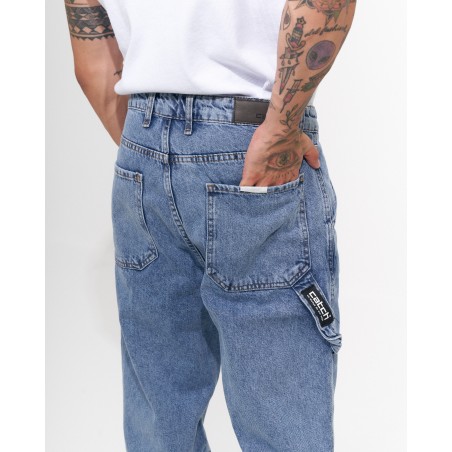 Joggers in Denim Oversize da Uomo con Polsini con Gancio e Anello | Martin Valen