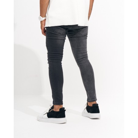 Men’s Skinny Fit Vintage and Ripped Anthracite Jeans | Martin Valen