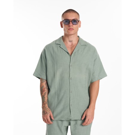 Ensemble Short Oversize En Lin Homme Kaki | Martin Valen