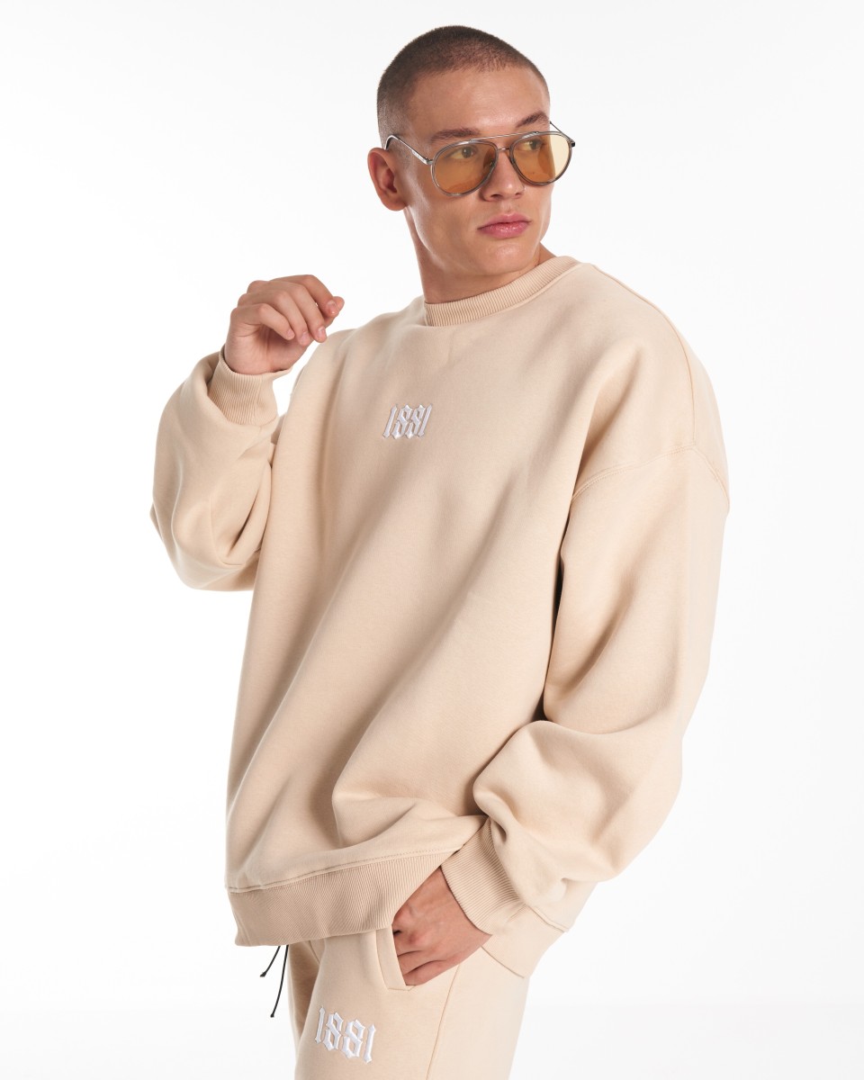 1881 Designer 3D bestickter Oversized-Sweatshirt-Trainingsanzug | Martin Valen