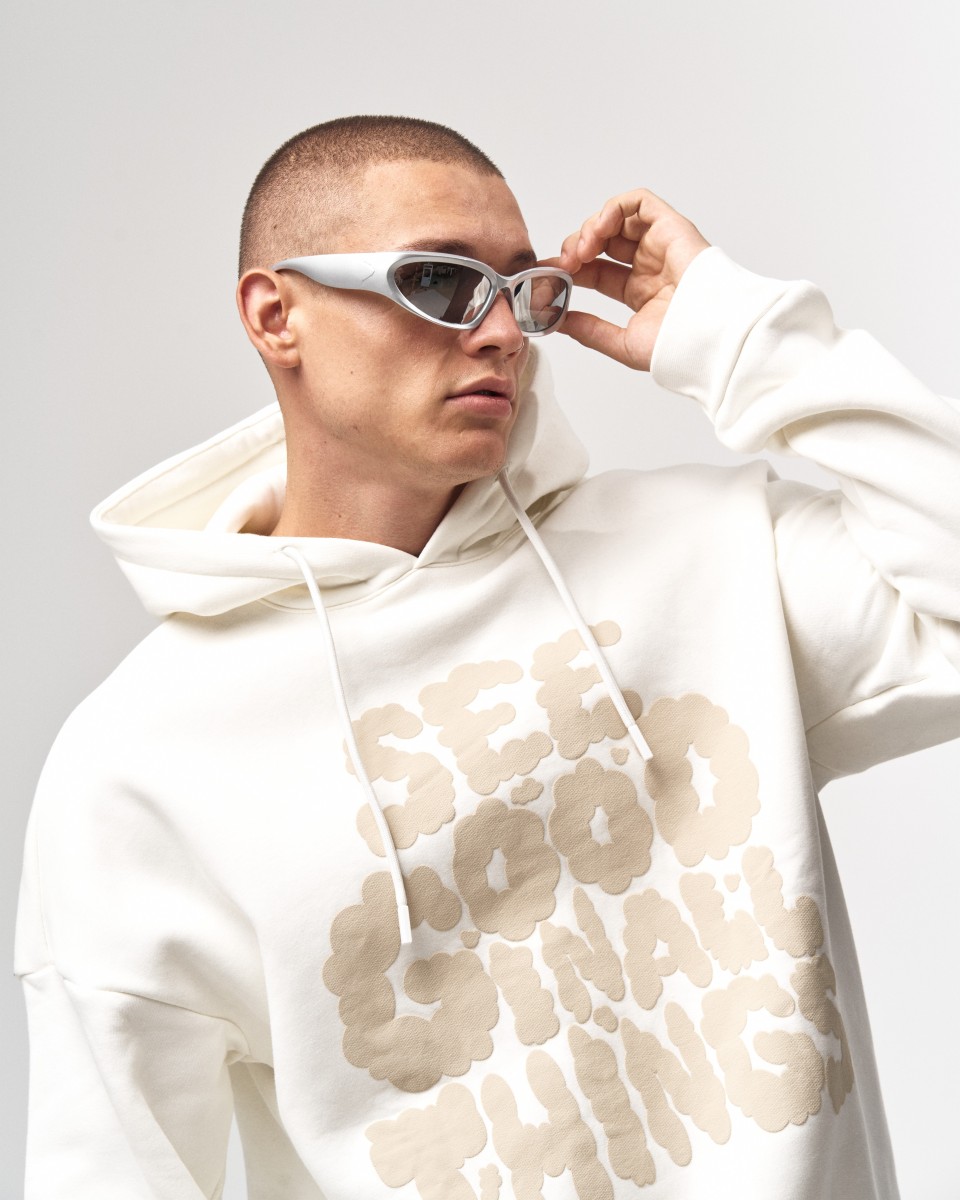 Hellbrauner Kapuzenpullover für Herren in Übergröße mit bedrucktem Muster | Martin Valen