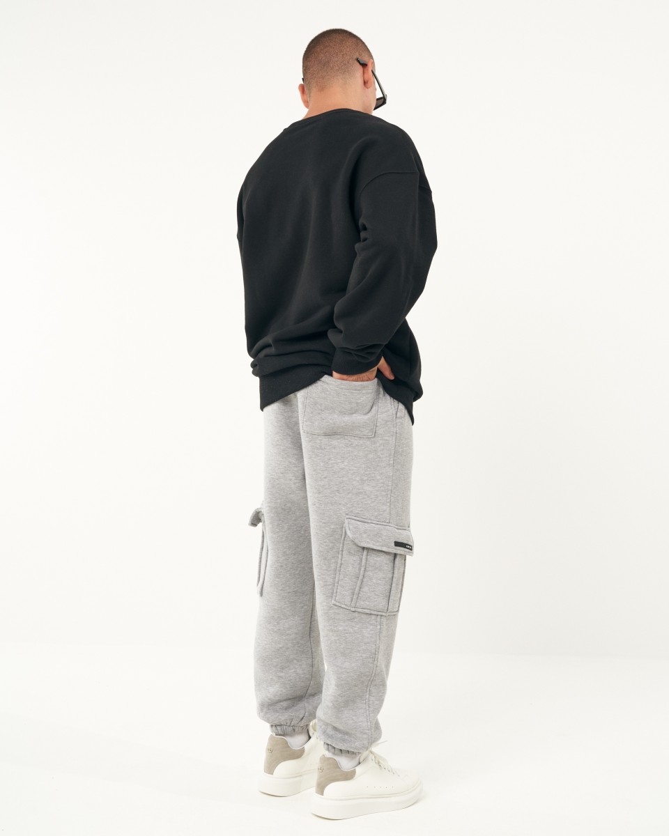 Oversized Cargo Jogger Gray Melange | Martin Valen