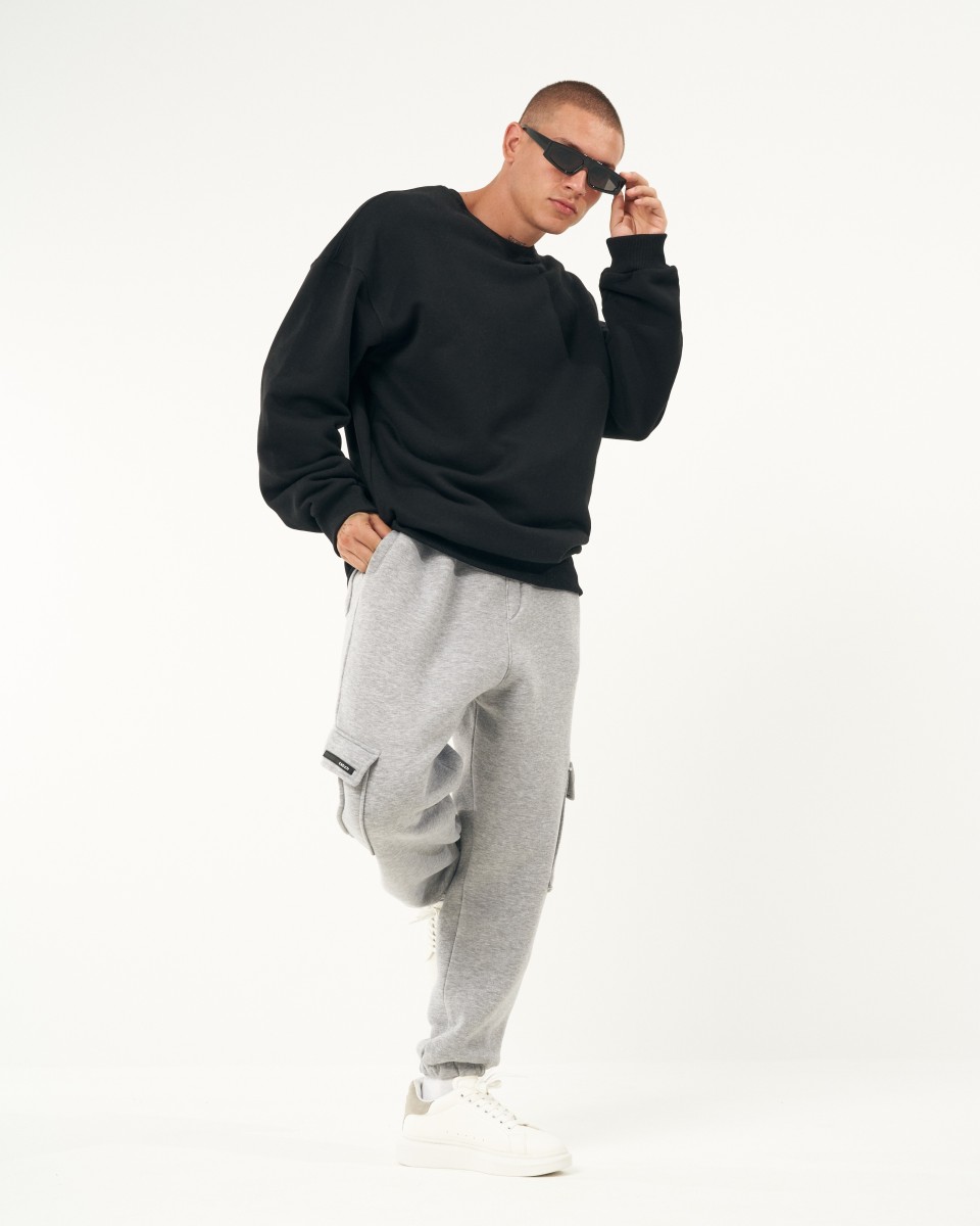 Oversized Cargo Jogger Gray Melange | Martin Valen