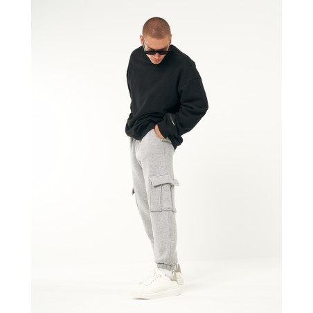 Oversized Cargo Jogger Gray Melange | Martin Valen