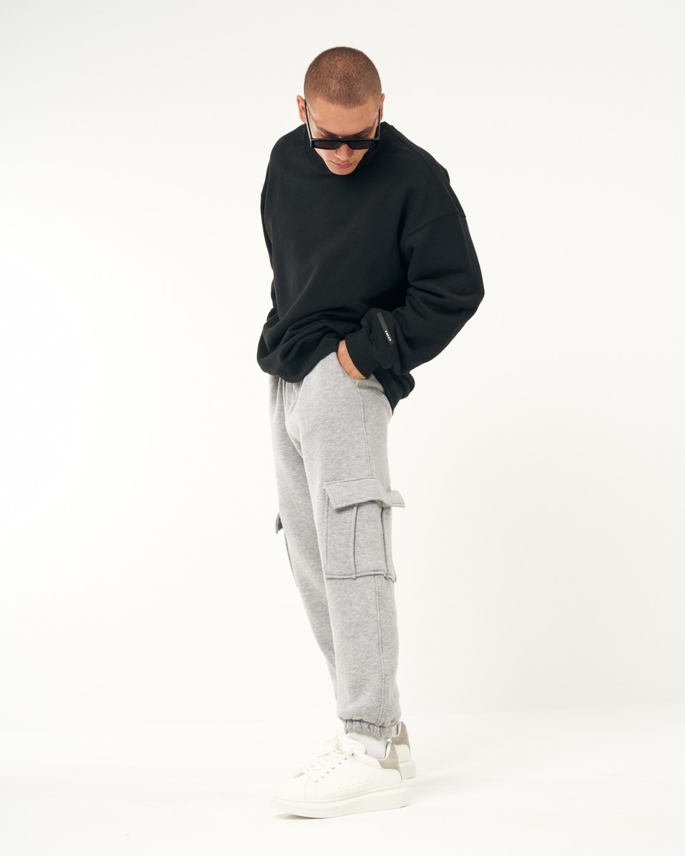 Oversized Cargo Jogger Gray Melange | Martin Valen