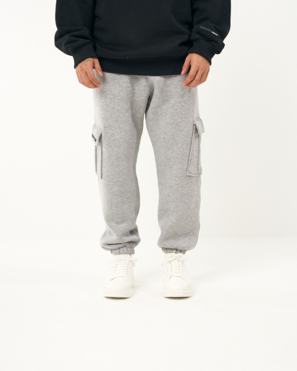 Oversized Cargo Jogger Gray Melange | Martin Valen