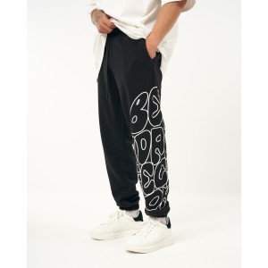 Oversized Black Jogger with Print | Martin Valen