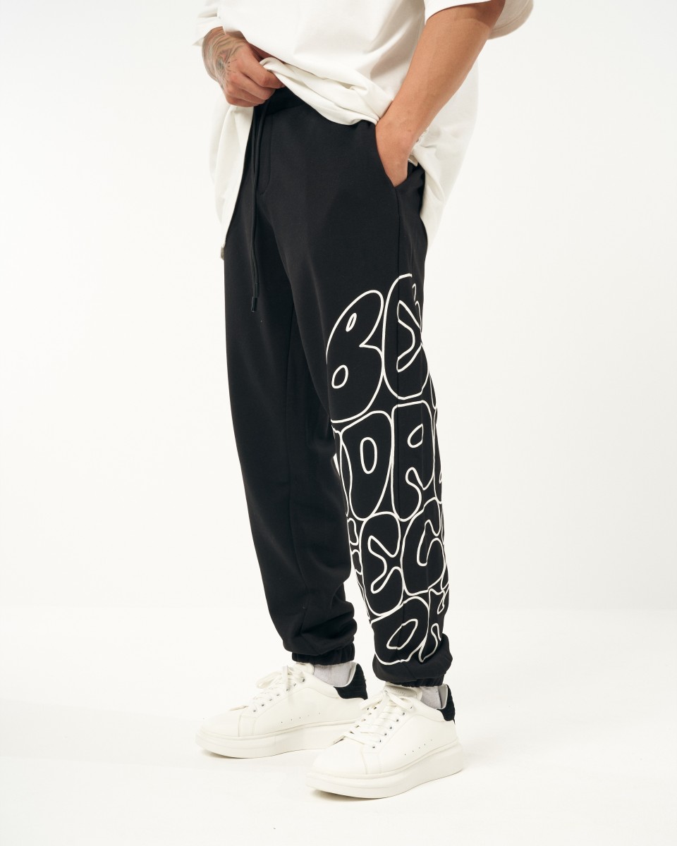 Oversized Black Jogger with Print | Martin Valen