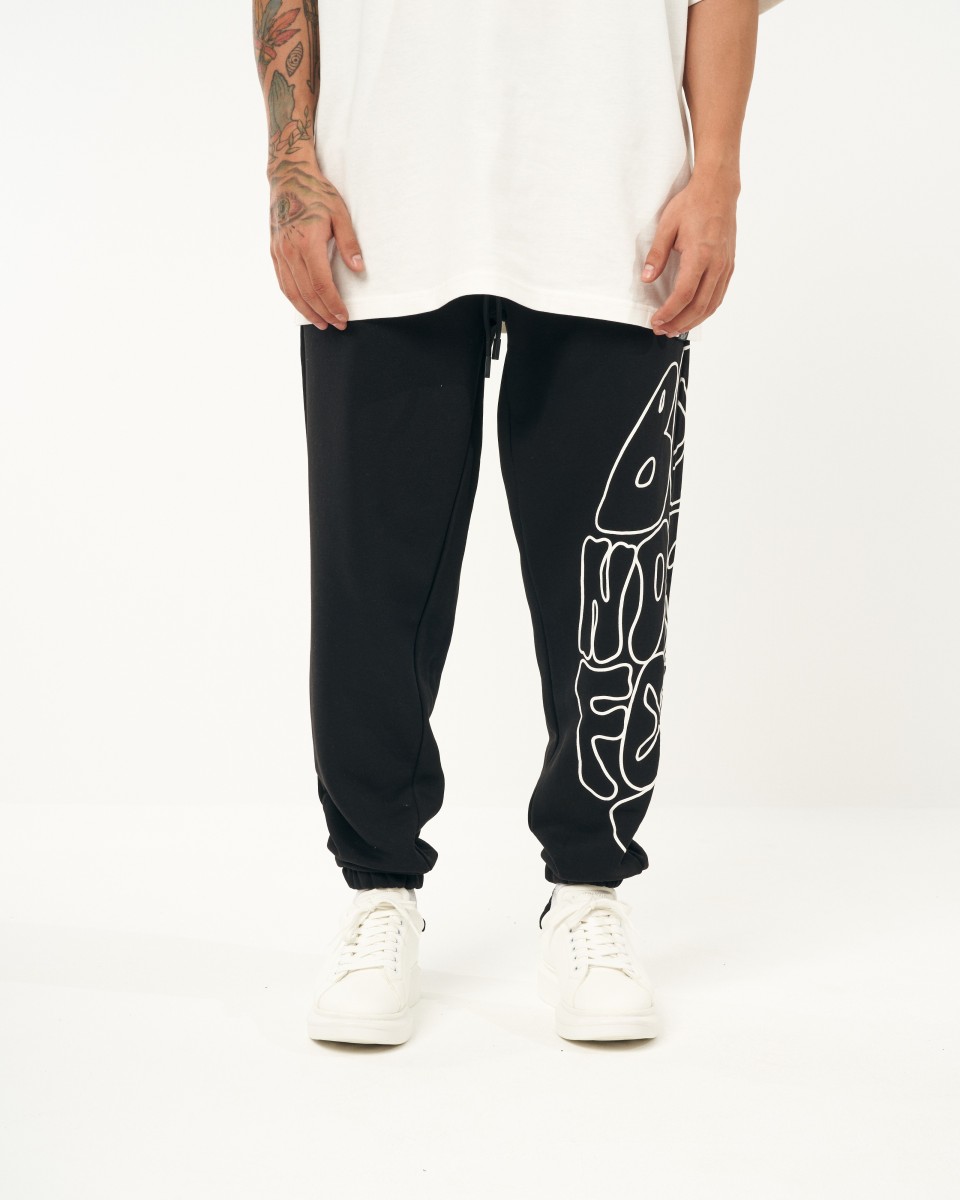 Oversized Black Jogger with Print | Martin Valen 2