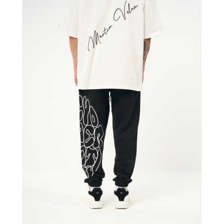 Oversized Black Jogger with Print | Martin Valen