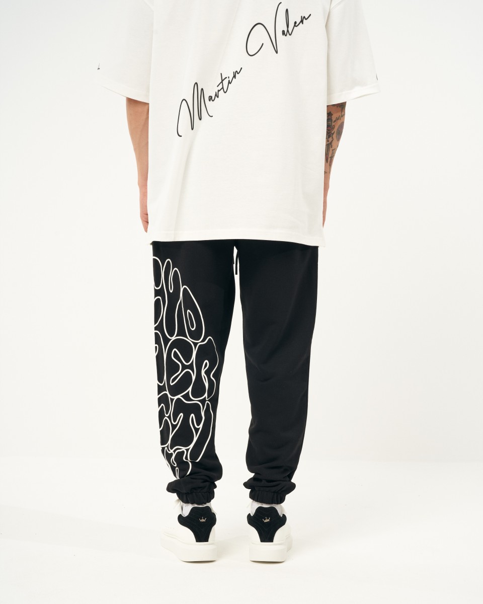 Oversized Black Jogger with Print | Martin Valen