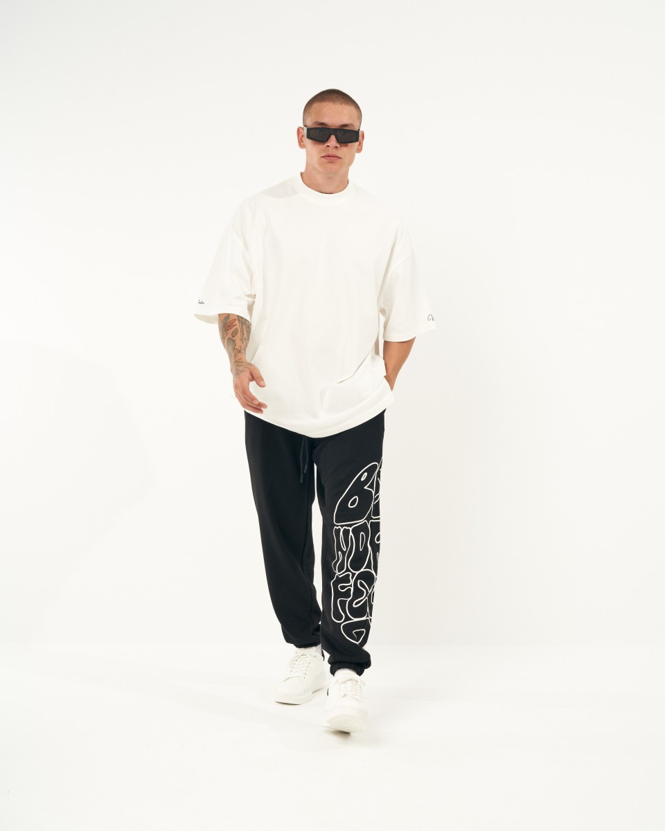 Oversized Black Jogger with Print | Martin Valen