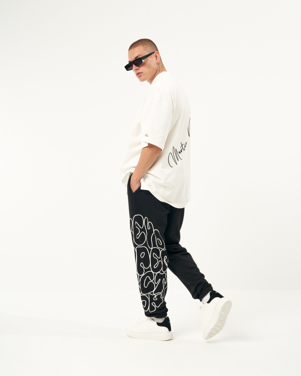Oversized Black Jogger with Print | Martin Valen
