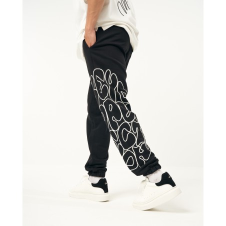 Oversized Black Jogger with Print | Martin Valen