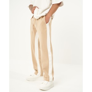 Calça Jogger Baggy Bege Listrada Oversized | Martin Valen