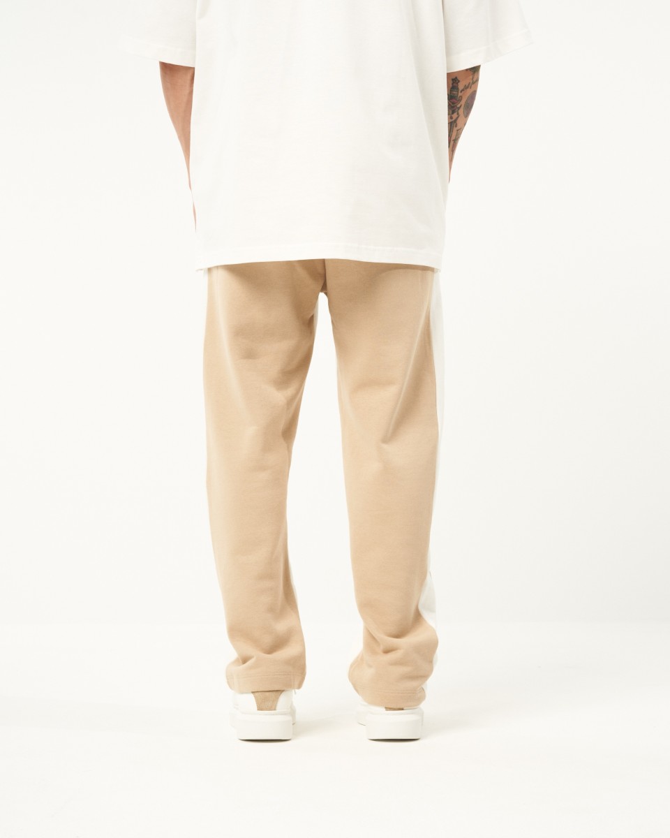 Calça Jogger Baggy Bege Listrada Oversized | Martin Valen