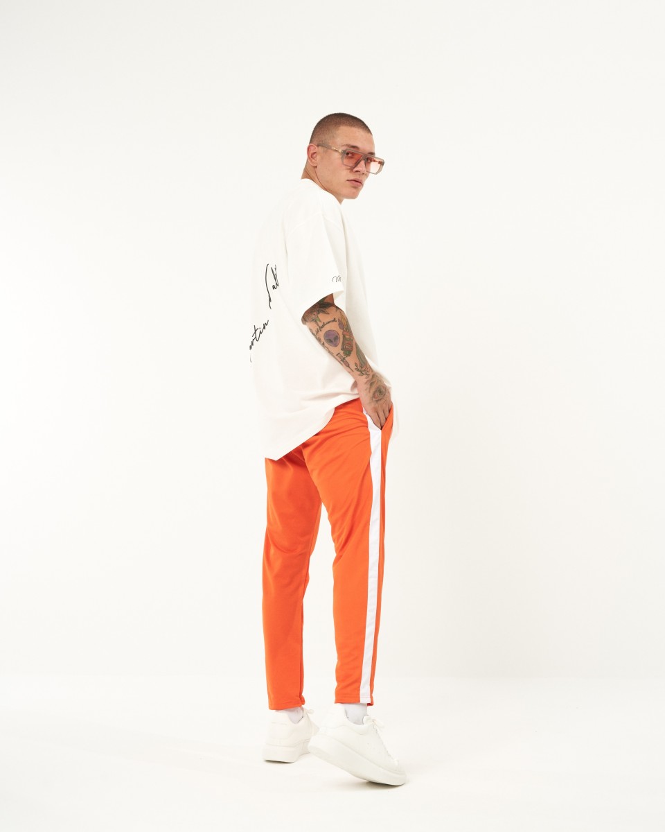 Pantaloni Arancioni con Strisce Bianche | Martin Valen