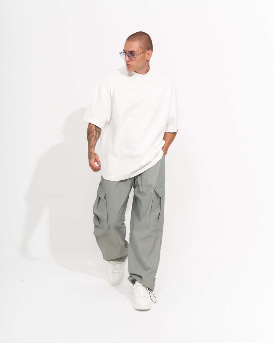 Men's Parachute Fabric Wide Leg Cargo Jogger | Martin Valen