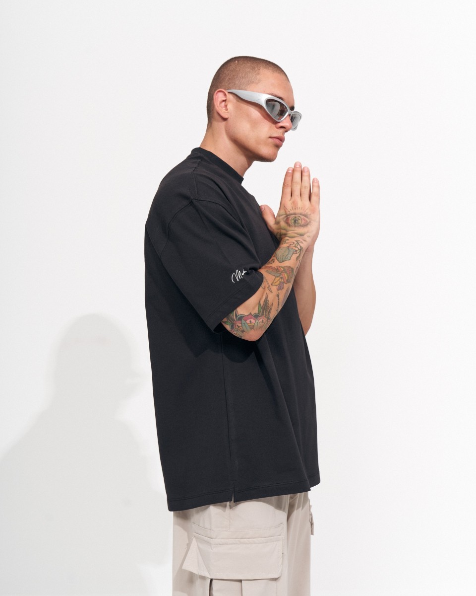 Camiseta Preta Básica Extra Oversized Masculina | Martin Valen
