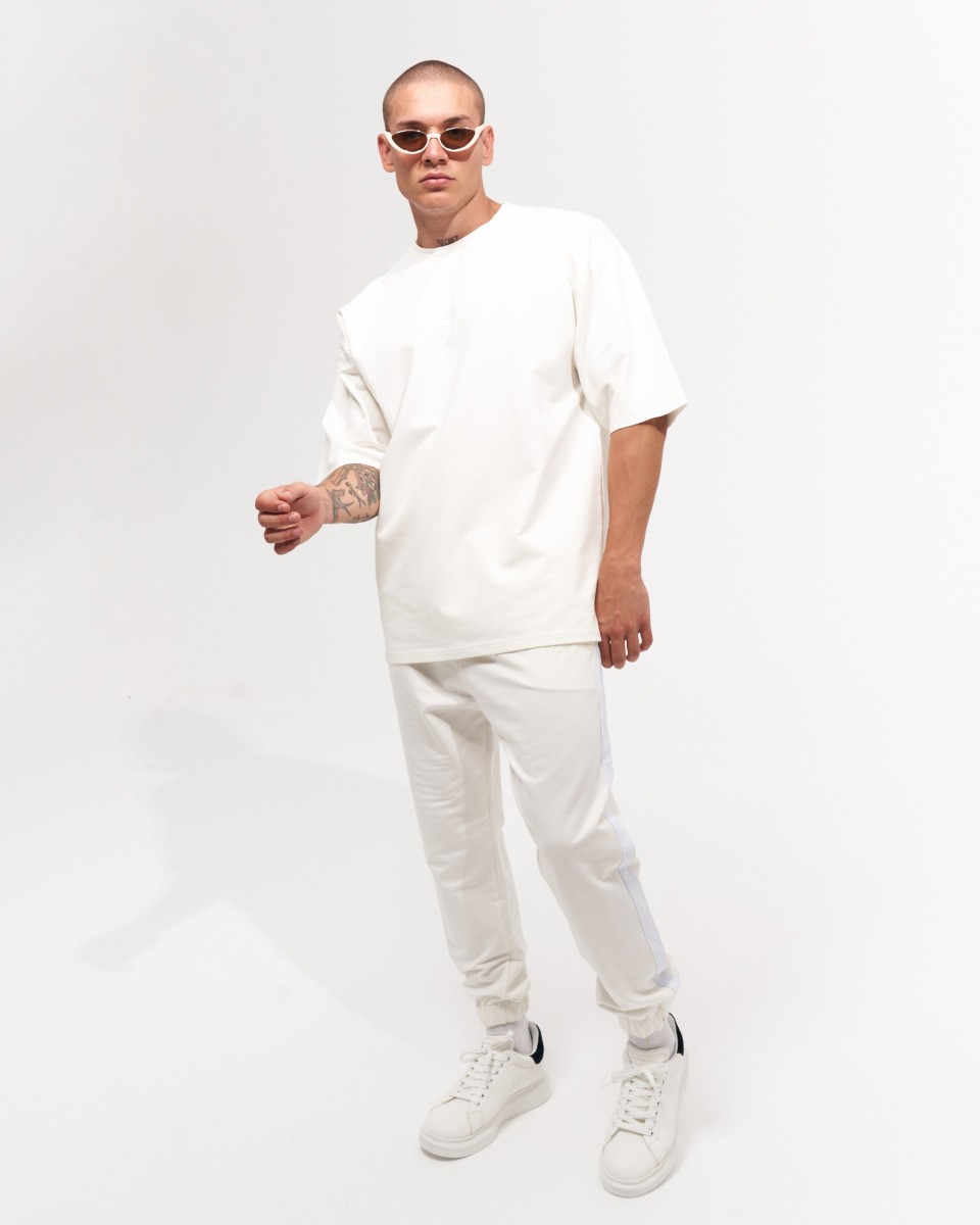 Heren Oversized Trainingspak Speciaal Ontwerp Wit | Martin Valen