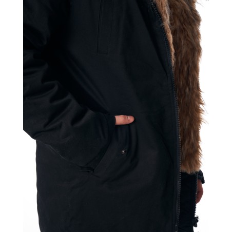 MV Parker-Style Jacket with Furry Trim in Black | Martin Valen