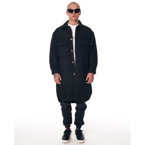 Veste cachet noire surdimensionnée avec poches | Martin Valen