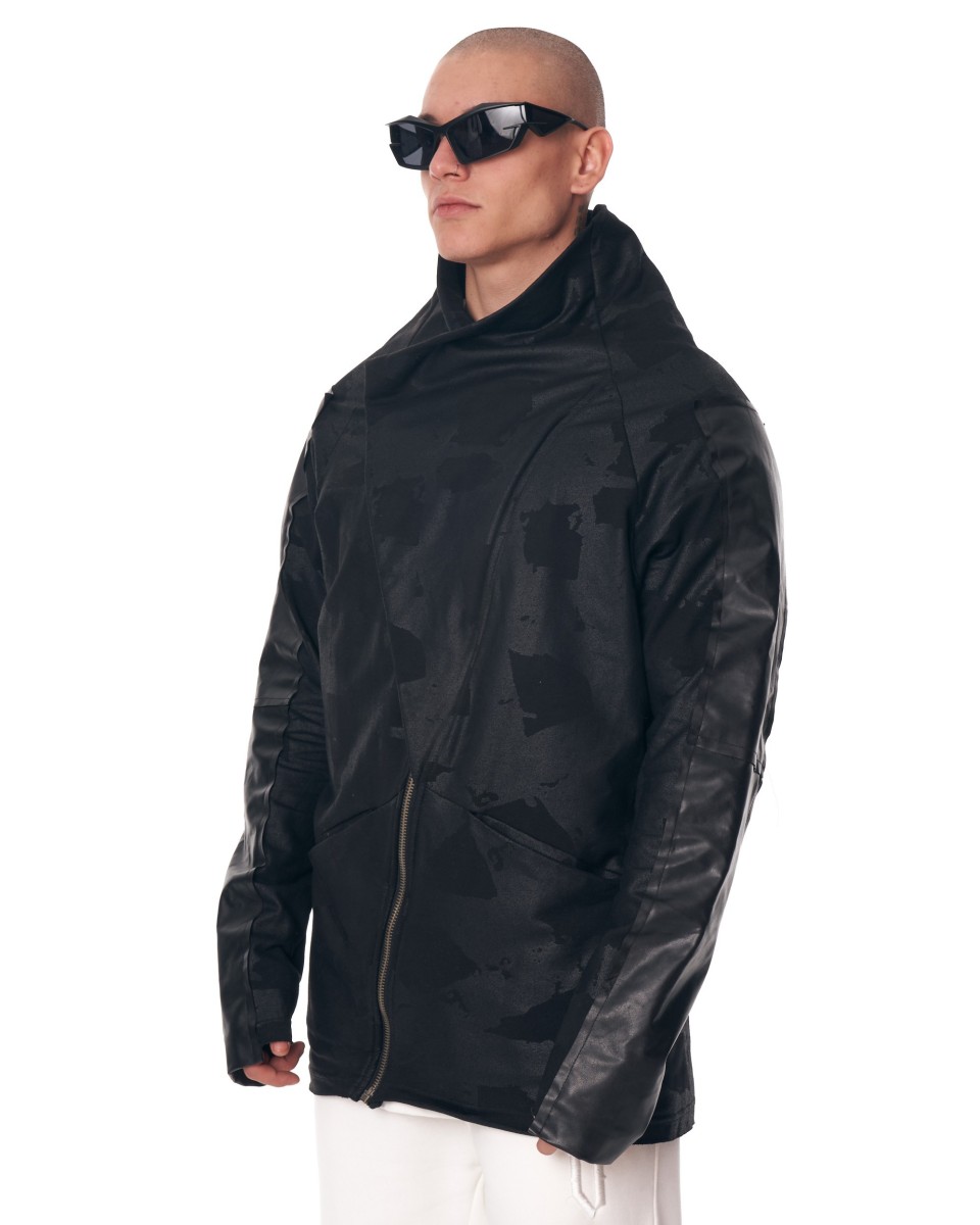 MV Premium Design Herren Cardigan mir Reißverschlüssen in schwarz | Martin Valen