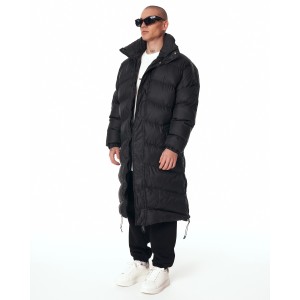 Manteau Doudoune Oversize Long Noir avec Col Haut | Martin Valen