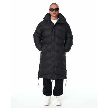 Manteau Doudoune Oversize Long Noir avec Col Haut | Martin Valen