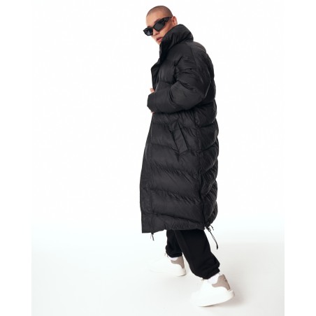 Manteau Doudoune Oversize Long Noir avec Col Haut | Martin Valen