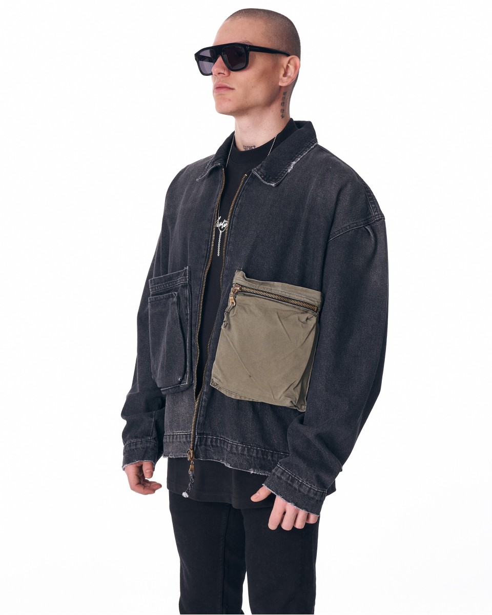 Big Pockets Zip Denim Jacket | Martin Valen
