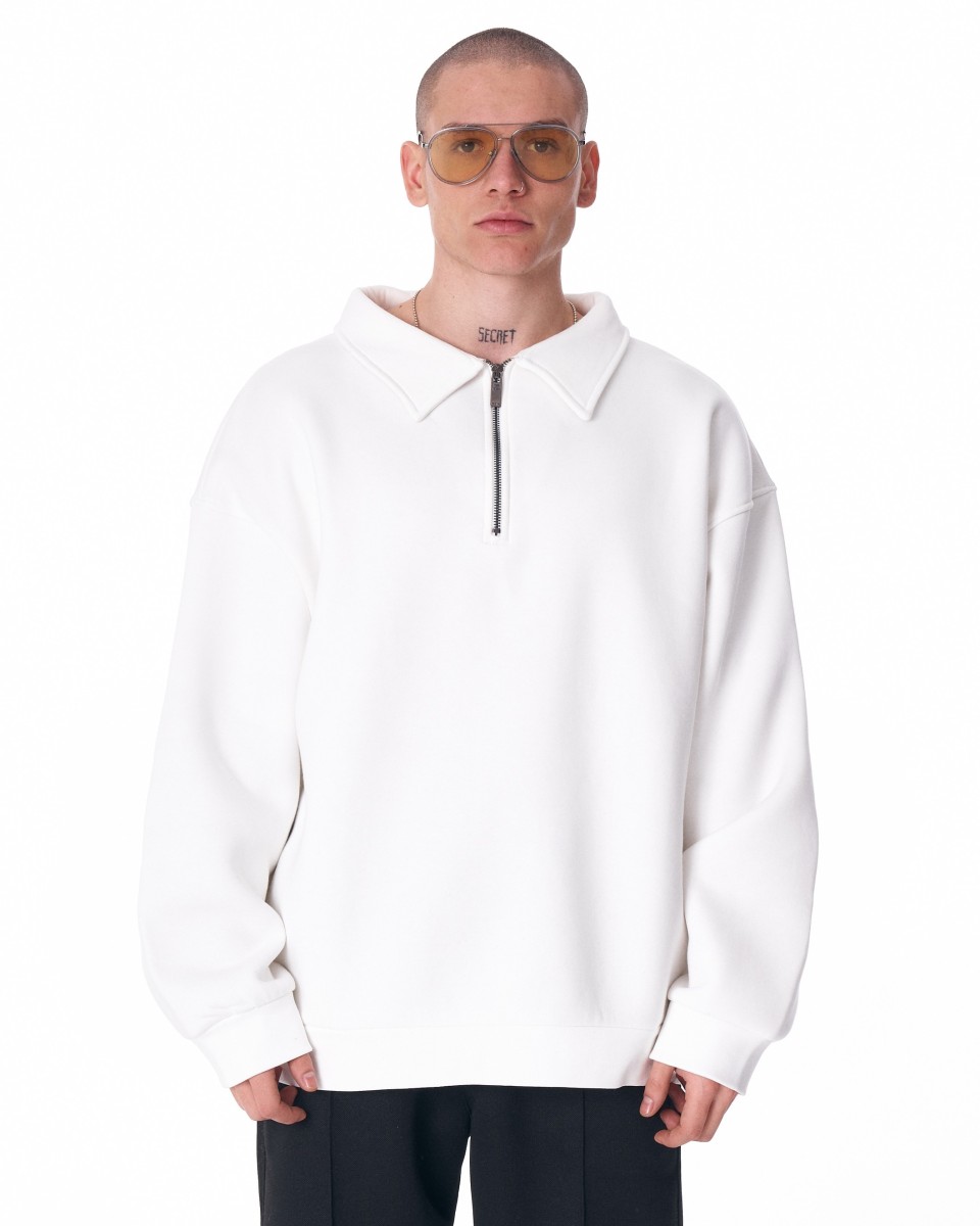 Valicia Martin Valen Sweat Basique Surdimensionné à Demi-Zip