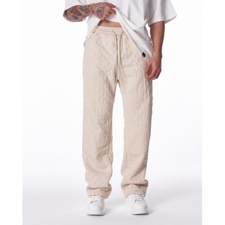 Streetwear beige bestickte Jogginghose