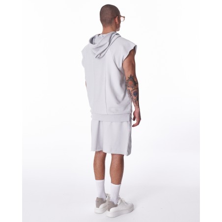 Mouwloze hoodie en Short Set voor Heren in Het Wit | Martin Valen