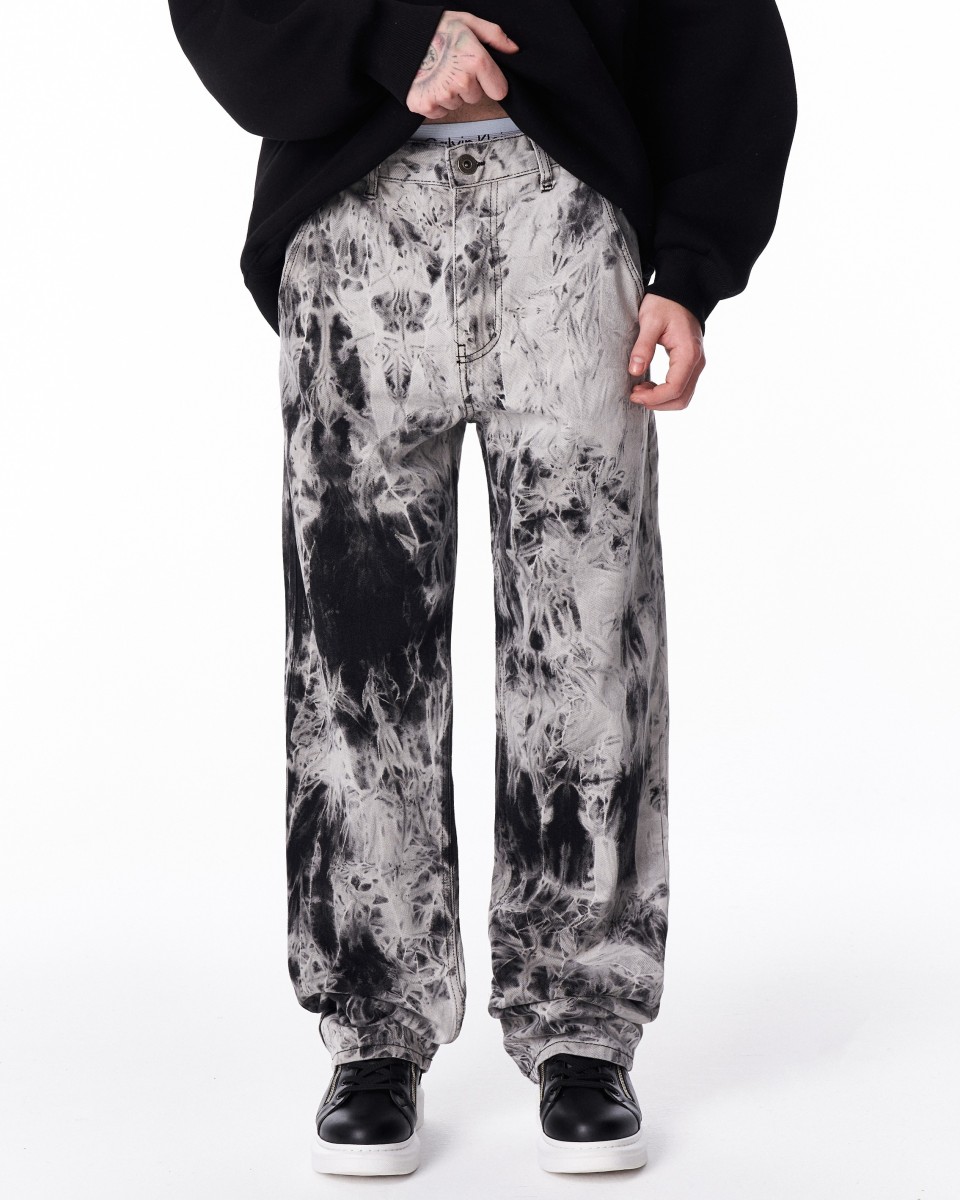 Schwarzer und Weißer Zweifarbig Tie-Dye-Jogger | Martin Valen