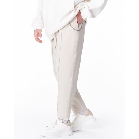 Pantalon Coupe Relax Pour Hommes Avec Détail Chaîne en Acier