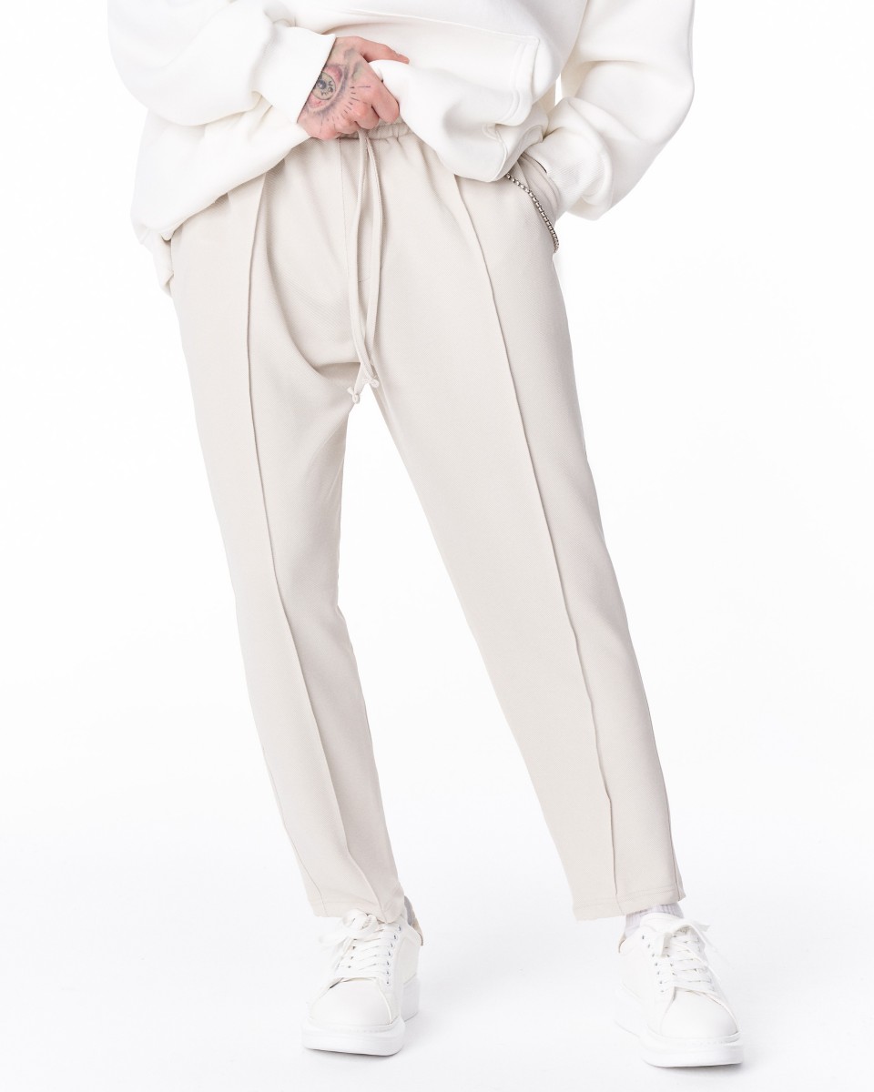 Pantalon Coupe Relax Pour Hommes Avec Détail Chaîne en Acier