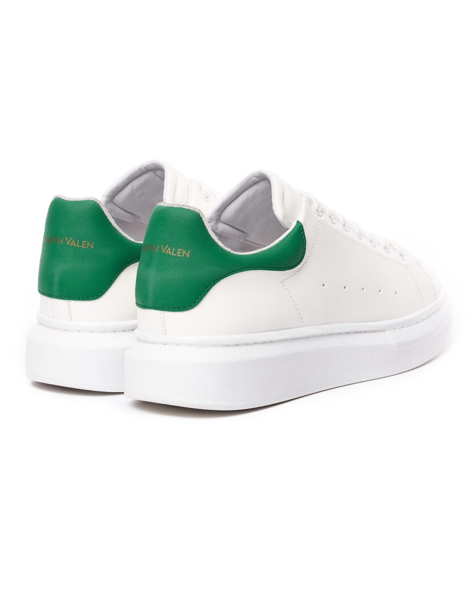 Hype Sole Sneakers in White-Partial Green | Martin Valen