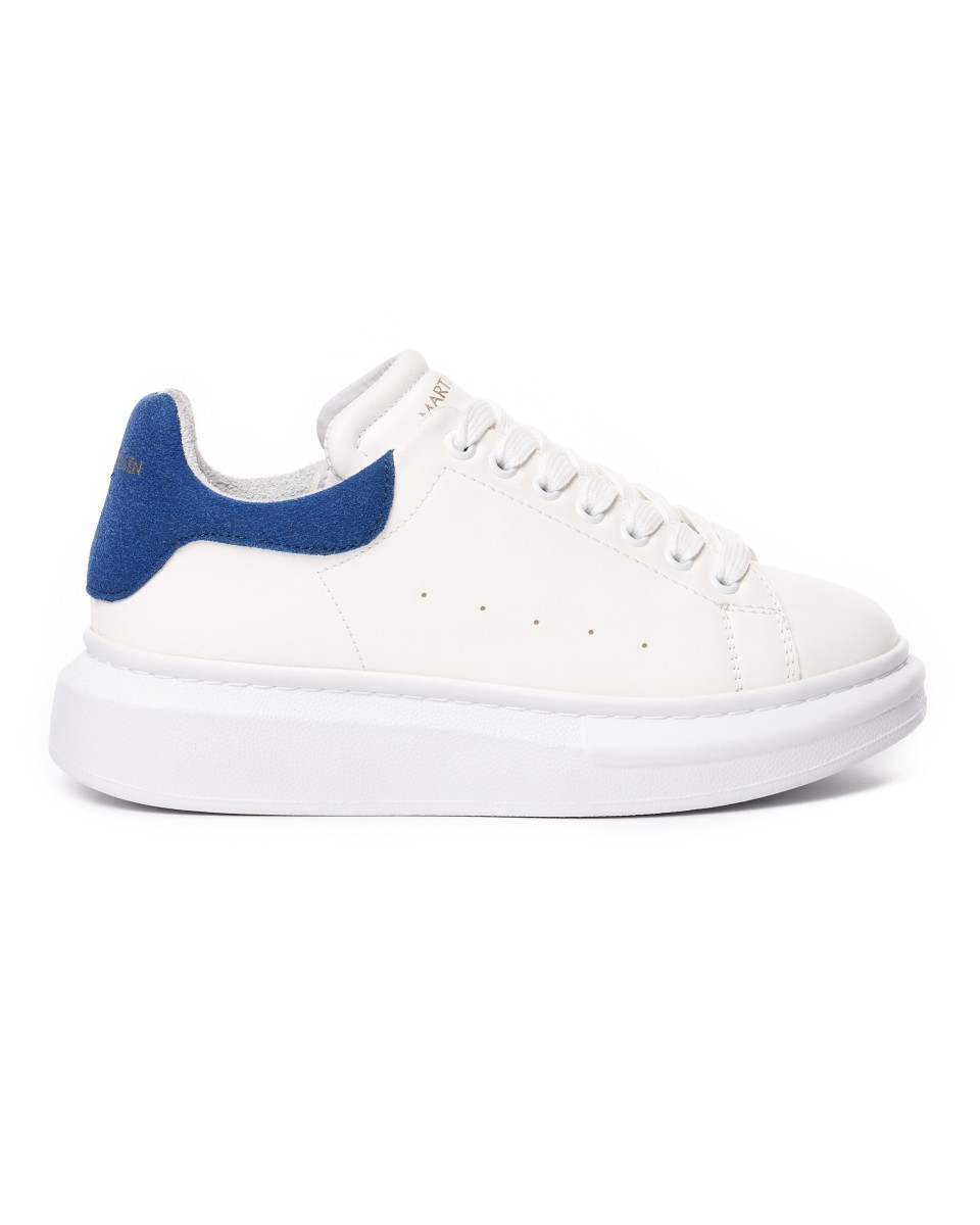 Martin Valen Women’s Chunky Sneakers in White and Blue | Martin Valen