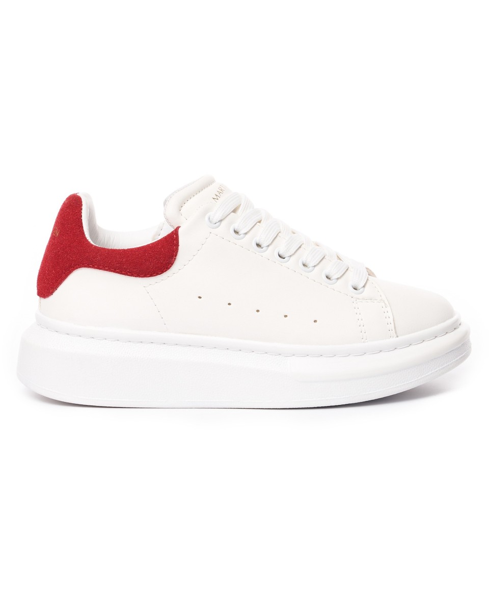 Chunky Sneakers Schoenen Wit-Rood | Martin Valen