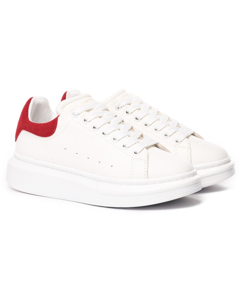 Chunky Sneakers Schoenen Wit-Rood | Martin Valen