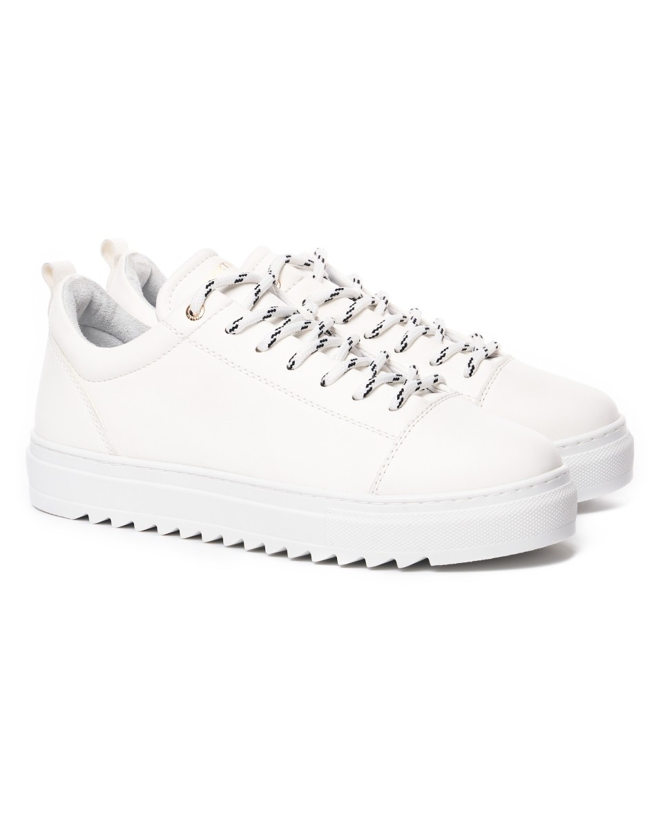 Hombre Bajo-Top Sneakers en Blanco Total | Martin Valen