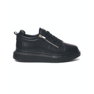 Dames Sneakers met Hoge Zool en Ritsen in Zwart | Martin Valen