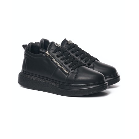 Dames Sneakers met Hoge Zool en Ritsen in Zwart | Martin Valen