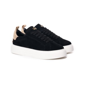 Bobe Suède Riem Nieuwe Sneakers in Taupe Zwart | Martin Valen