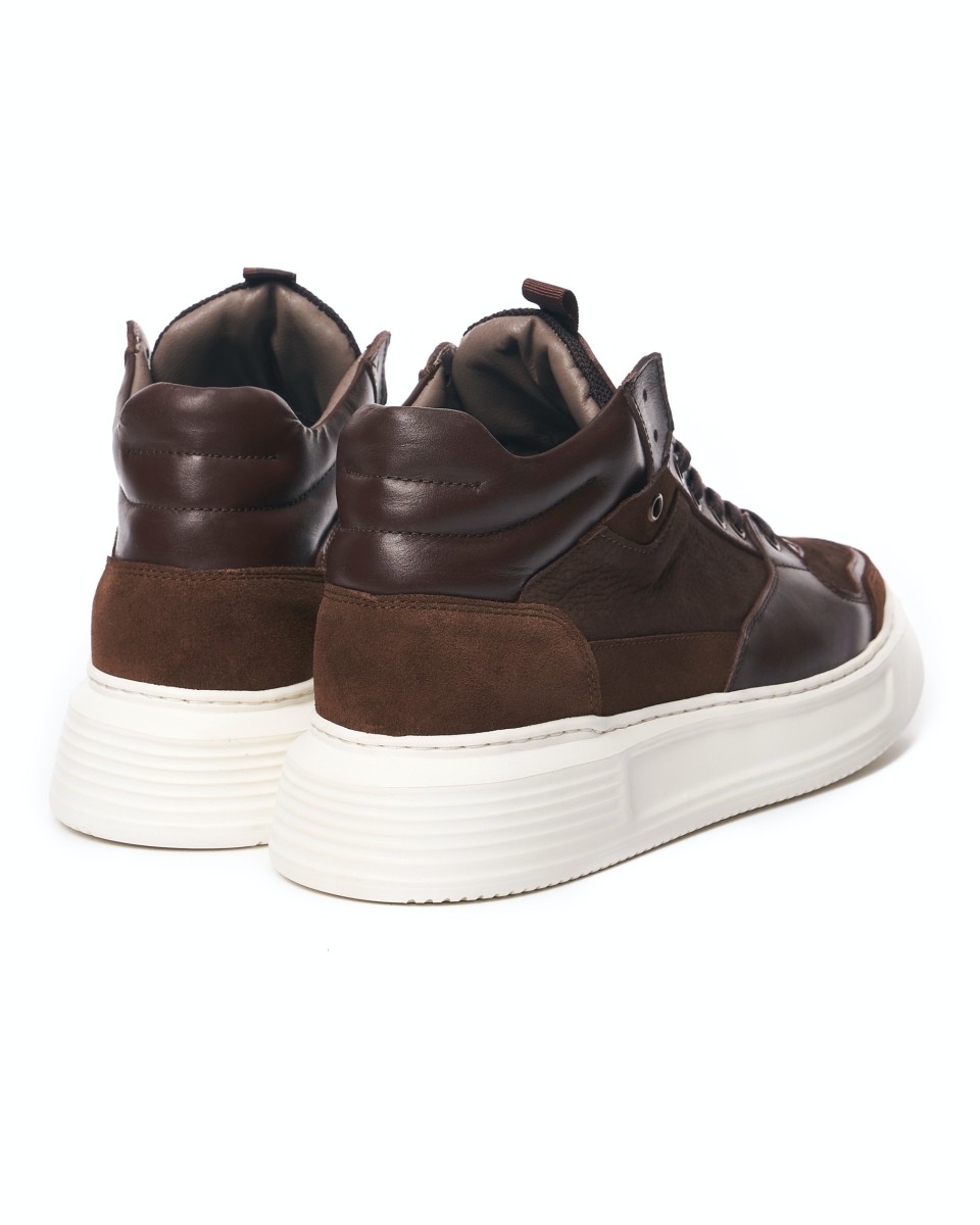 Herren Smart Casual High Top Braune Ledersneakers | Martin Valen