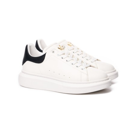 Hommes Chaussures Sneakers à Semelle Épaisse Couronnée Blanc-Noir | Martin Valen