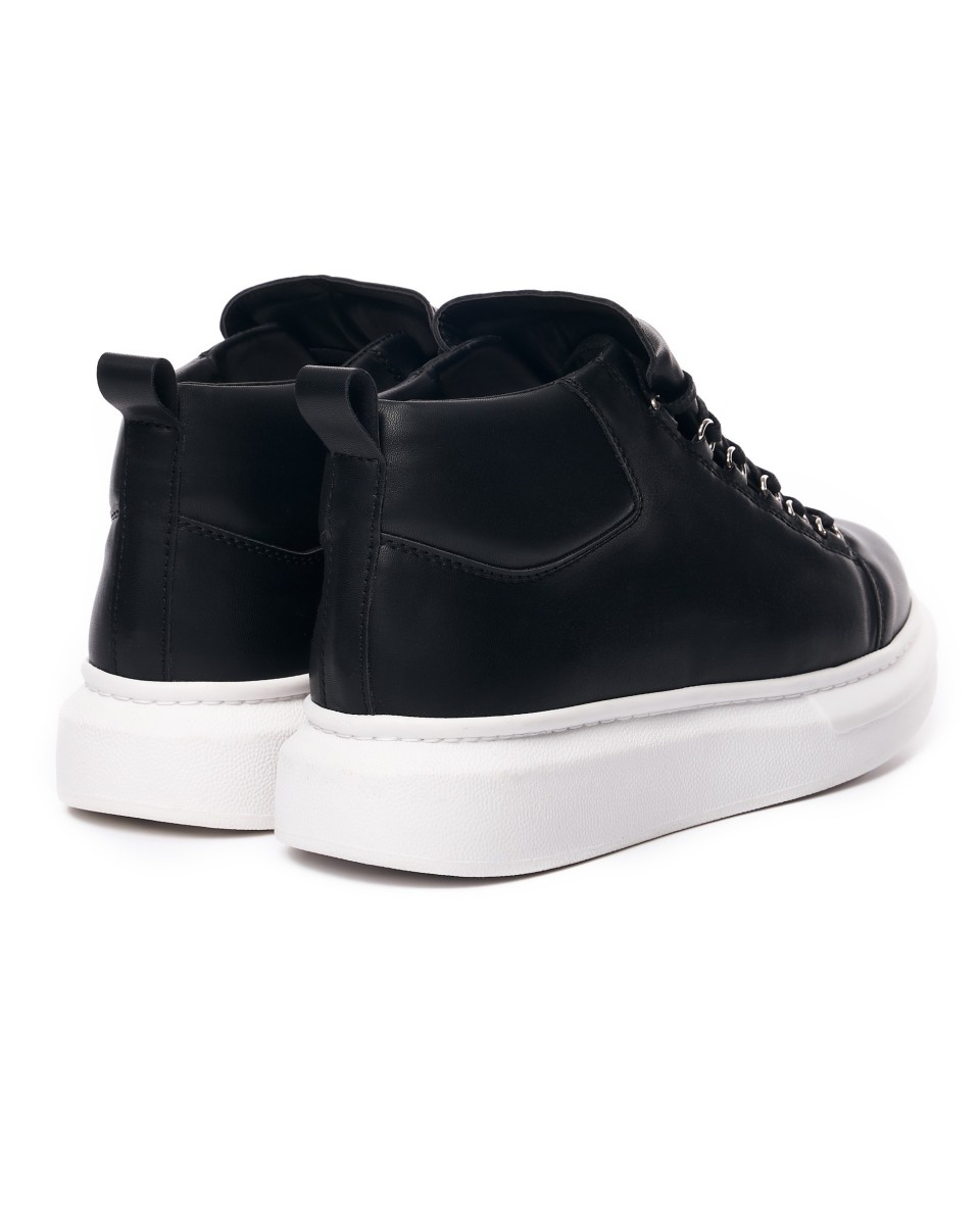 Uomo Alte Sneakers Scarpe Nero-Bianco | Martin Valen 2