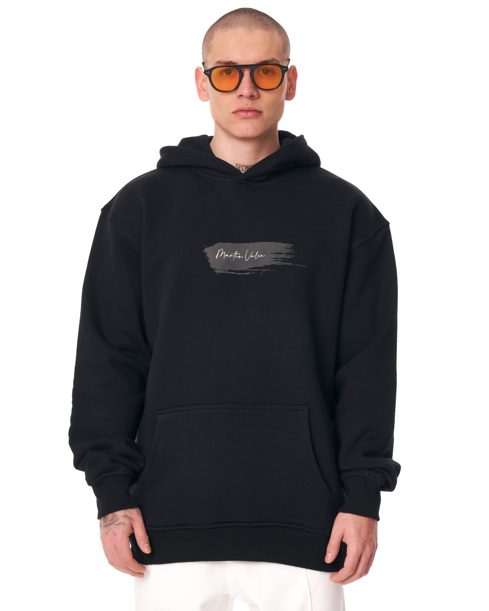 "Rebirth" Imprimé en 3D Hoodie Noir Oversize | Martin Valen