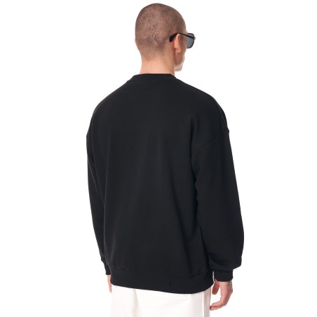 Men's Oversize Basic Sweatshirt Ethnic Designer Black | Martin Valen